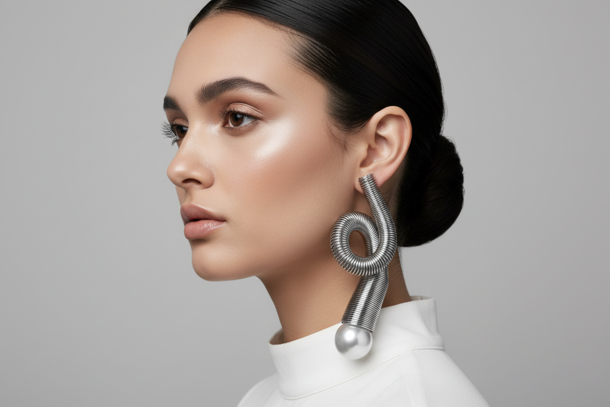 Silver Spring Pearl Pierced Earrings