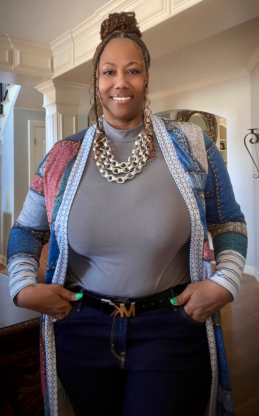 "Glamorous Layers" Silver Double Link Layered Necklace Set