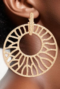 “Siren” Gold Branch Statement Pierced Earrings