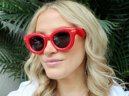 Red Oversized Exaggerated Round Retro Style Sunglasses