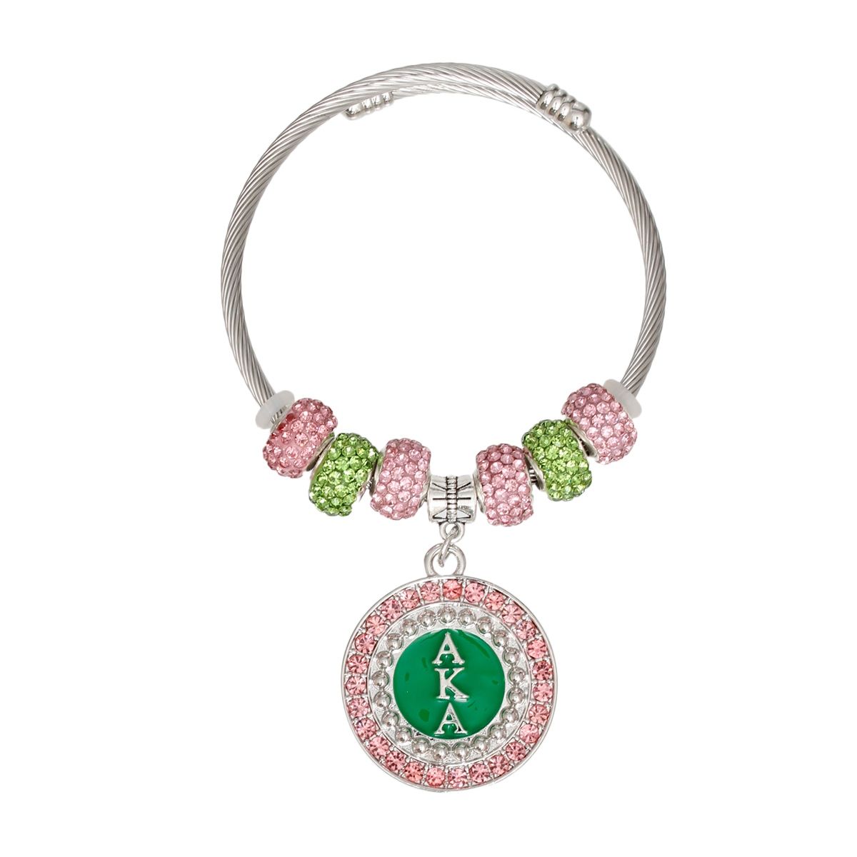 AKA Greek Merch Bead and Charm Cable Bracelet