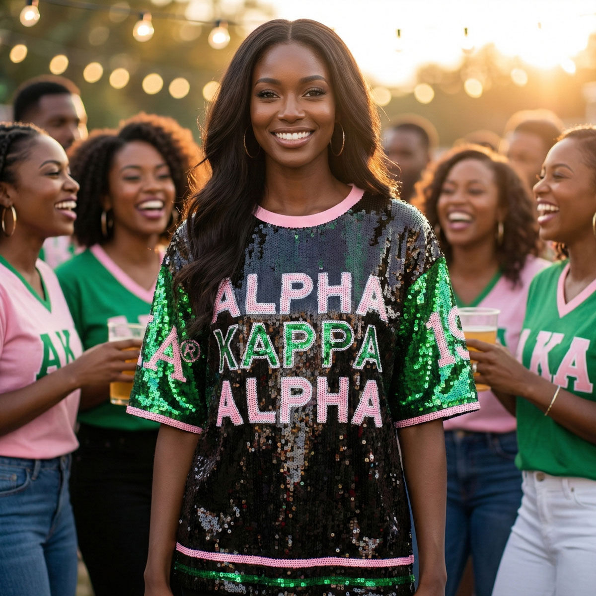 Alpha Kappa Alpha Black Sequin Jersey Shirt