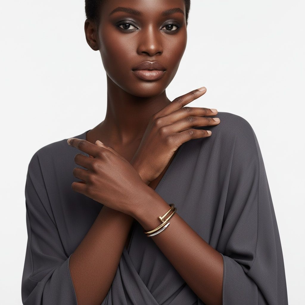 Bangle Mixed Metal Wrapped Nail Hinge Bracelet