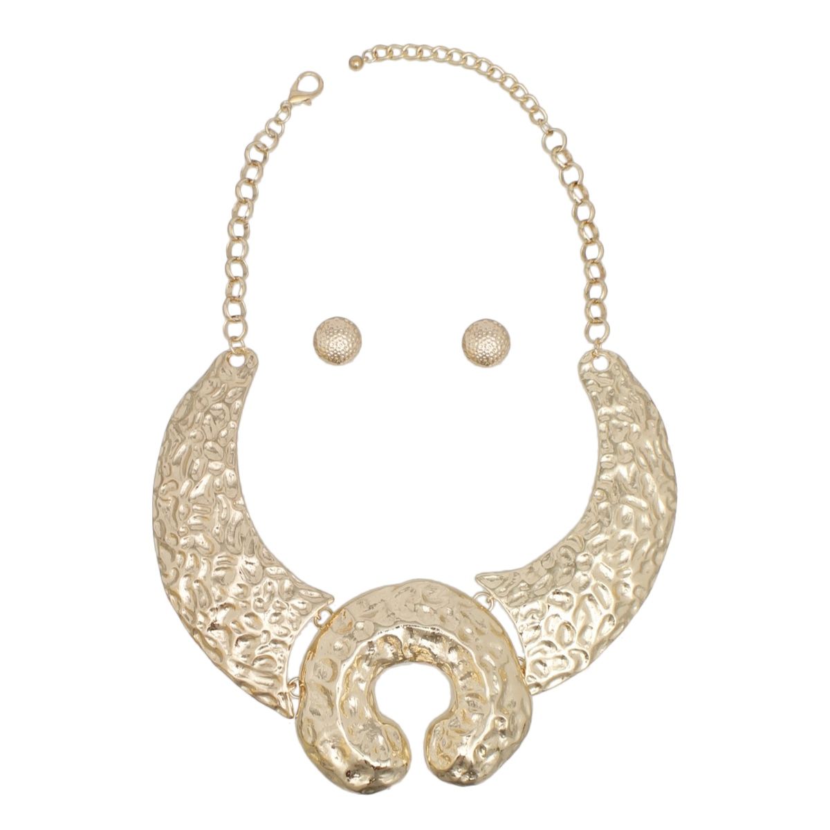 Bib Gold Warrior Chic Armor Horseshoe Necklace