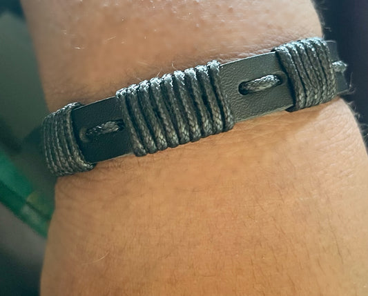 Unisex Black Vintage Leather Wrap Braided Handmade Bracelet