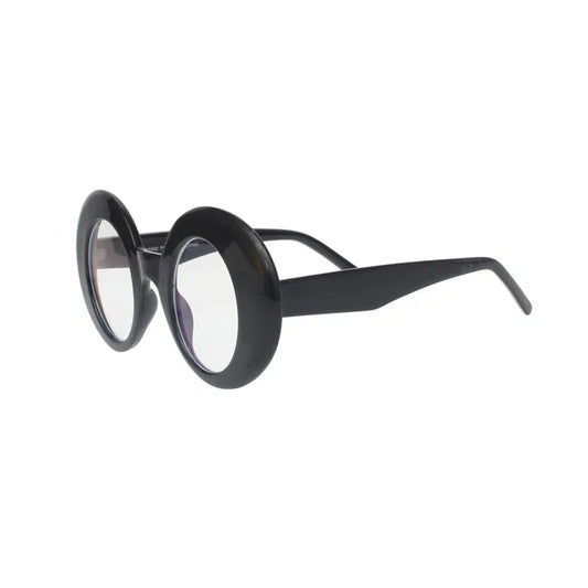 Black Oversized Exaggerated Round Retro Style Clear Lens Eyeglasses Frame