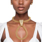 “Golden Elegance” Gold 3D Woven Metal Pendant Necklace Set