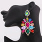 “Sparkle” Multicolor Crystal Rhinestone Statement Pierced Earrings