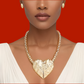 “Golden Heart” Magnetic Hammered Heart Chain Necklace Set