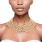 “Regal” Gold Chain Wide Choker Necklace Set