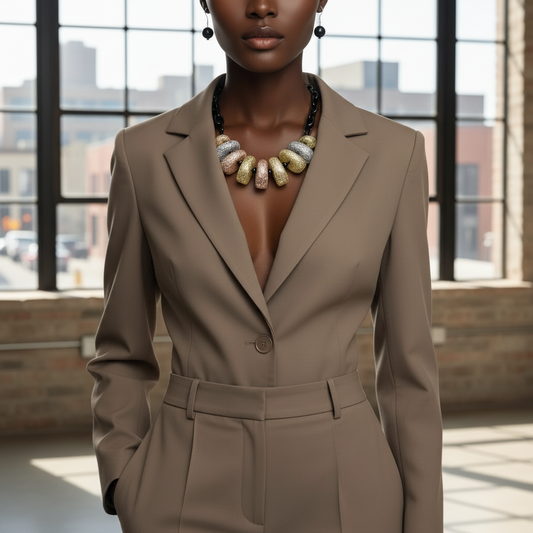 “Prismatic Power” Chunky Confetti Resin Multicolor Necklace Set