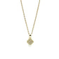 DAINTY GOLD CLOVER PAVE PENDANT NECKLACE