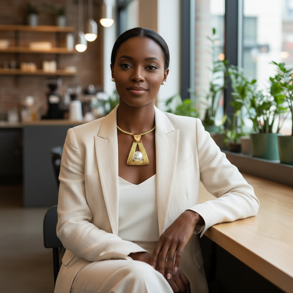 Enchantress: Gold Triangle Pearl Basket Pendant Necklace Set