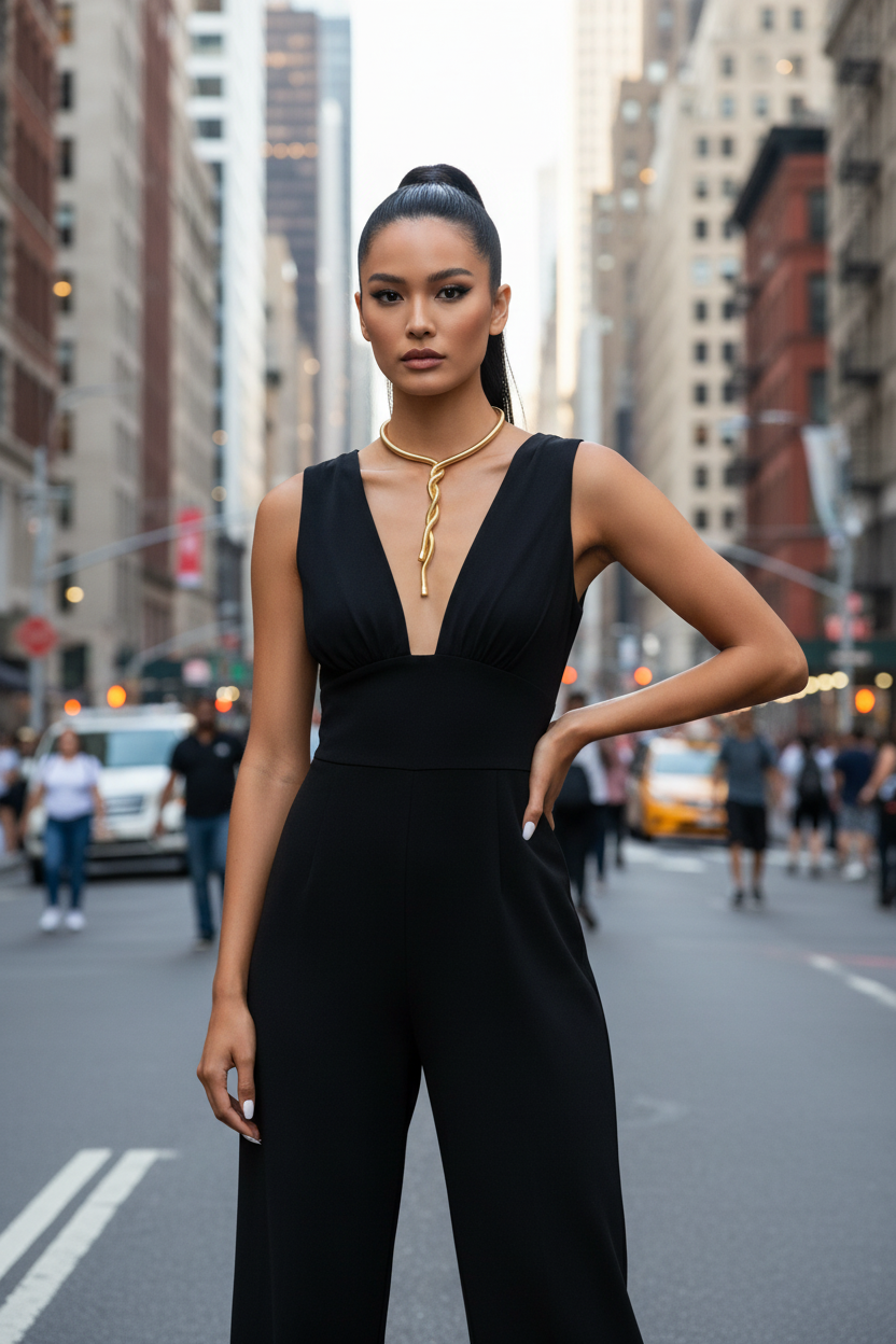 Glamorous Gold Geometric Twist Necklace