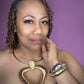 “OPEN MY HEART” GOLD WIRE WRAPPED HEART PENDANT NECKLACE SET