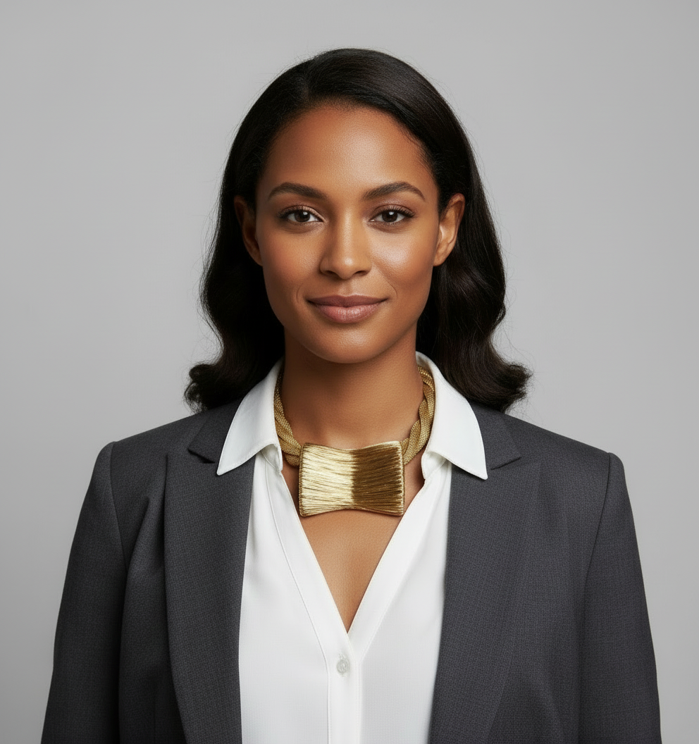 “Wild About Wire” Gold Twisted Mesh Necklace Set with Wire Barrel Pendant