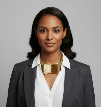 “Wild About Wire” Gold Twisted Mesh Necklace Set with Wire Barrel Pendant