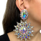 “Karlie” Geometric Crystal Rhinestone Statement Pierced Earrings