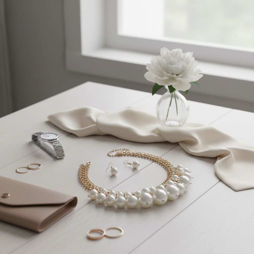 Clustered Cream Pearl Woven Cable Chain Necklace