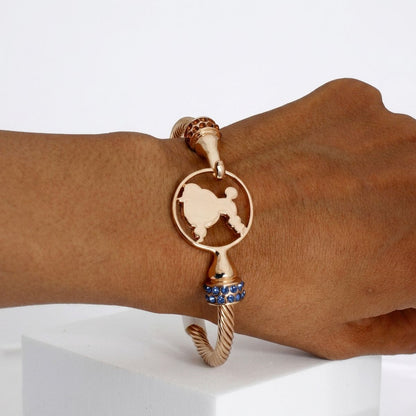 SGRho Gold Cable Crest Bangle