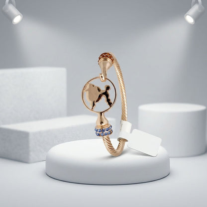 SGRho Gold Cable Crest Bangle