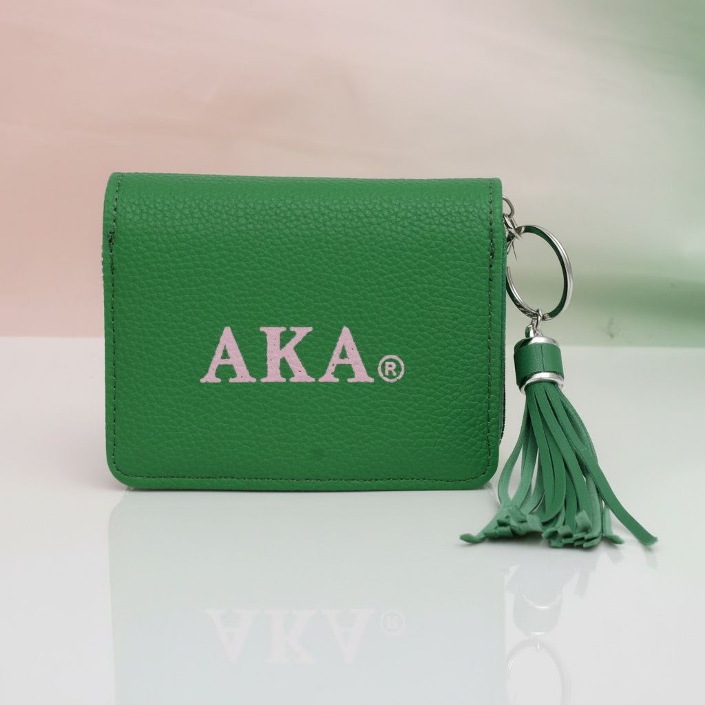 AKA Green Tassel Keychain Zipper Wallet Updated