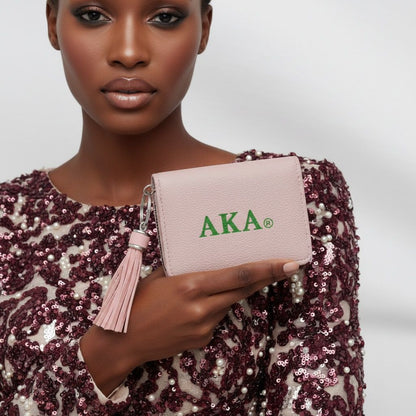 AKA Pink Tassel Keychain Zipper Wallet Updated