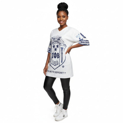 ZPB Sorority White Sequin Jersey Shirt for Women