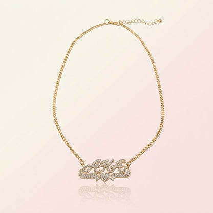 AKA Heart Bling Pendant Gold Chain Necklace