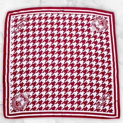 DST Red White Houndstooth Square Sorority Scarf