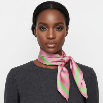AKA Pink Polka Dot Square Sorority Scarf