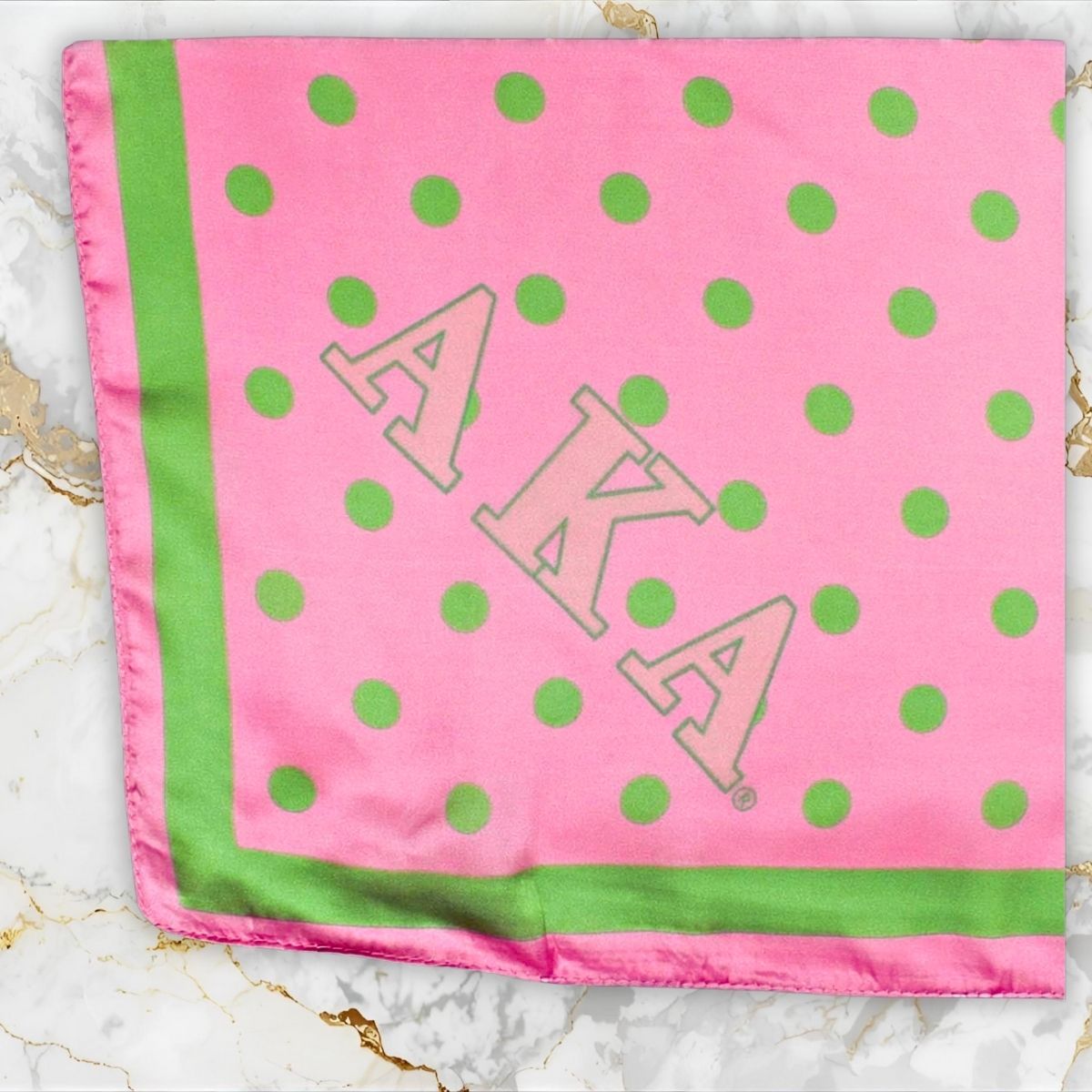 AKA Pink Polka Dot Square Sorority Scarf