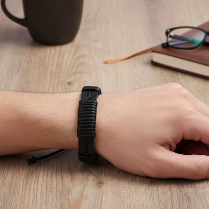 Unisex Black Vintage Leather Wrap Braided Handmade Bracelet