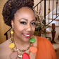 “Amber” Multi Color Wood Organic Bead Gold Necklace Set