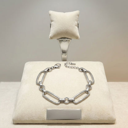 Stainless Steel Chain Bracelet with Handmade Links