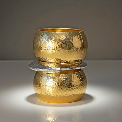 Bangle Hammered Silver Angular Futuristic Bracelet