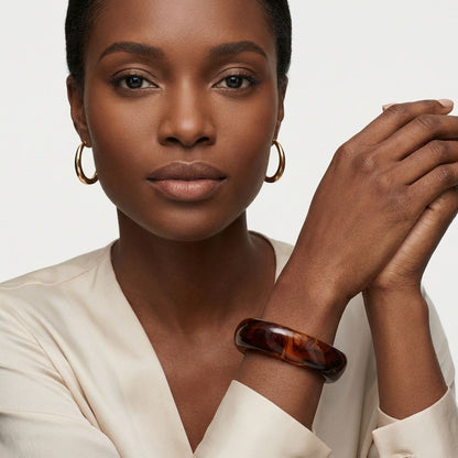 Bangle Vintage Tortoiseshell Resin Square Bracelet