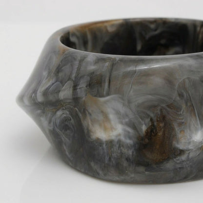 Bangle Vintage Black Resin Wavy Chunky Bracelet