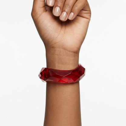 Bangle Transparent Red Prism Wave Facet Bracelet