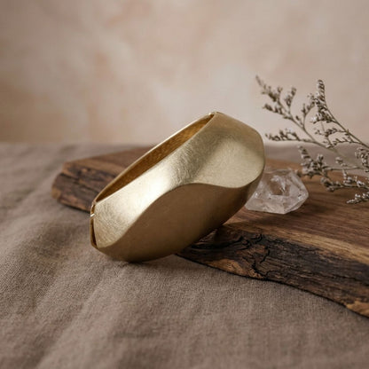 Bangle Matte Gold Chunky Sculptural Bracelet