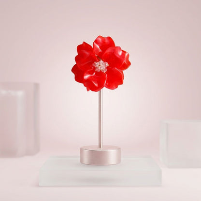 Oversized Red Acrylic Petal Flower Stud Earrings