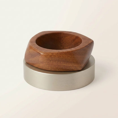 Bangle Dark Wood Grain Pointed Edge Bracelet