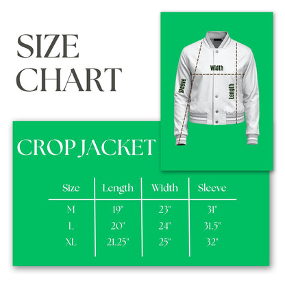 AKA Greek Apparel M Cropped Satin Varsity Jacket