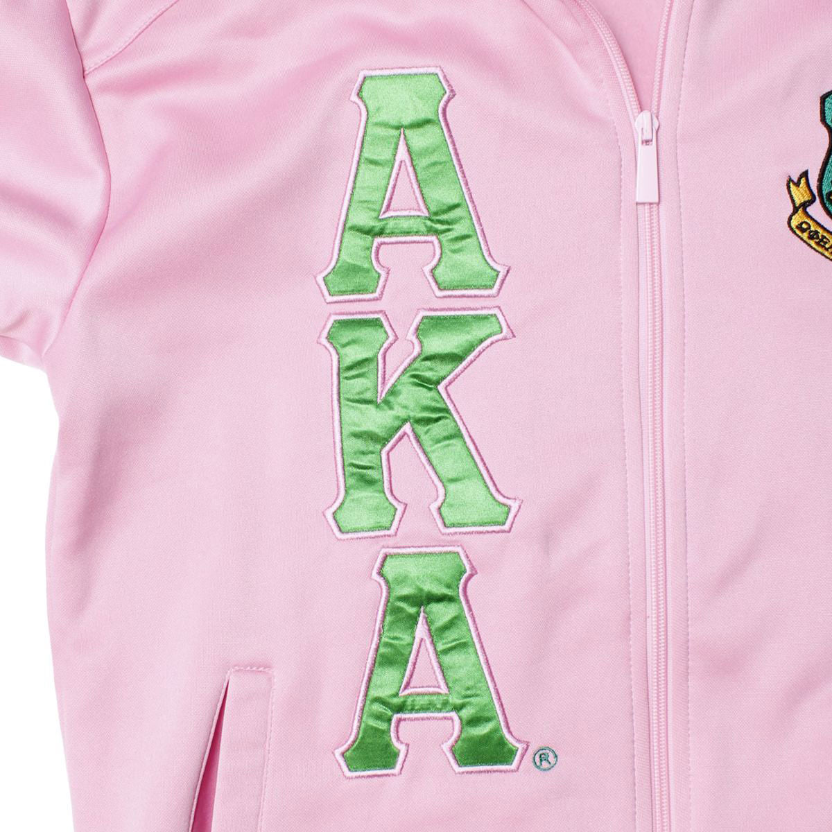 AKA Greek Apparel XL Pink Zip Up Track Jacket