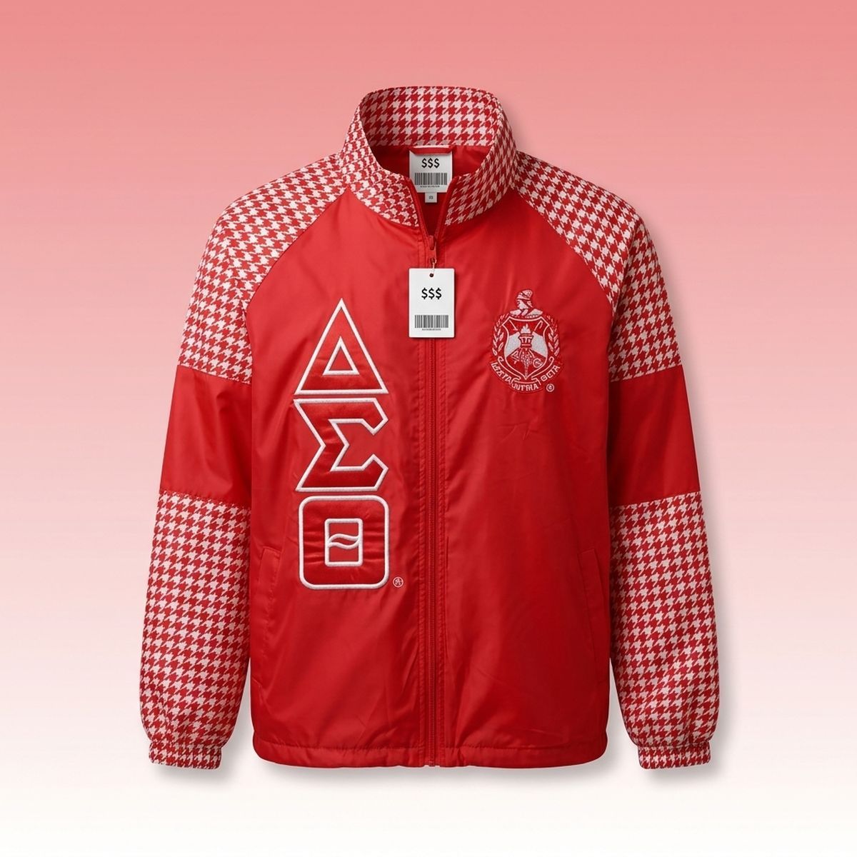 DST Greek Apparel Small Red Windbreaker Jacket