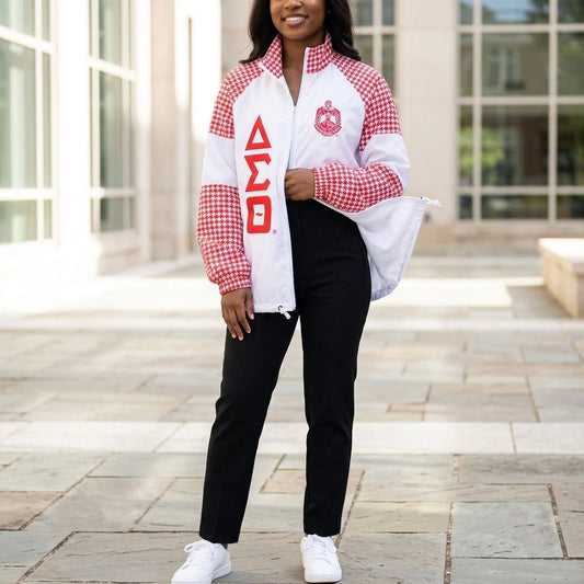 DST Greek Apparel Small White Windbreaker Jacket