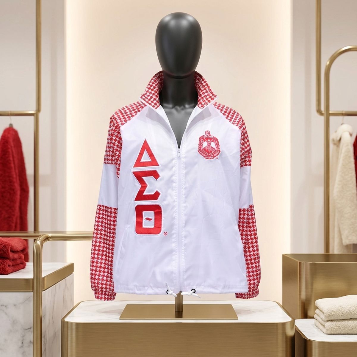 DST Greek Apparel Small White Windbreaker Jacket