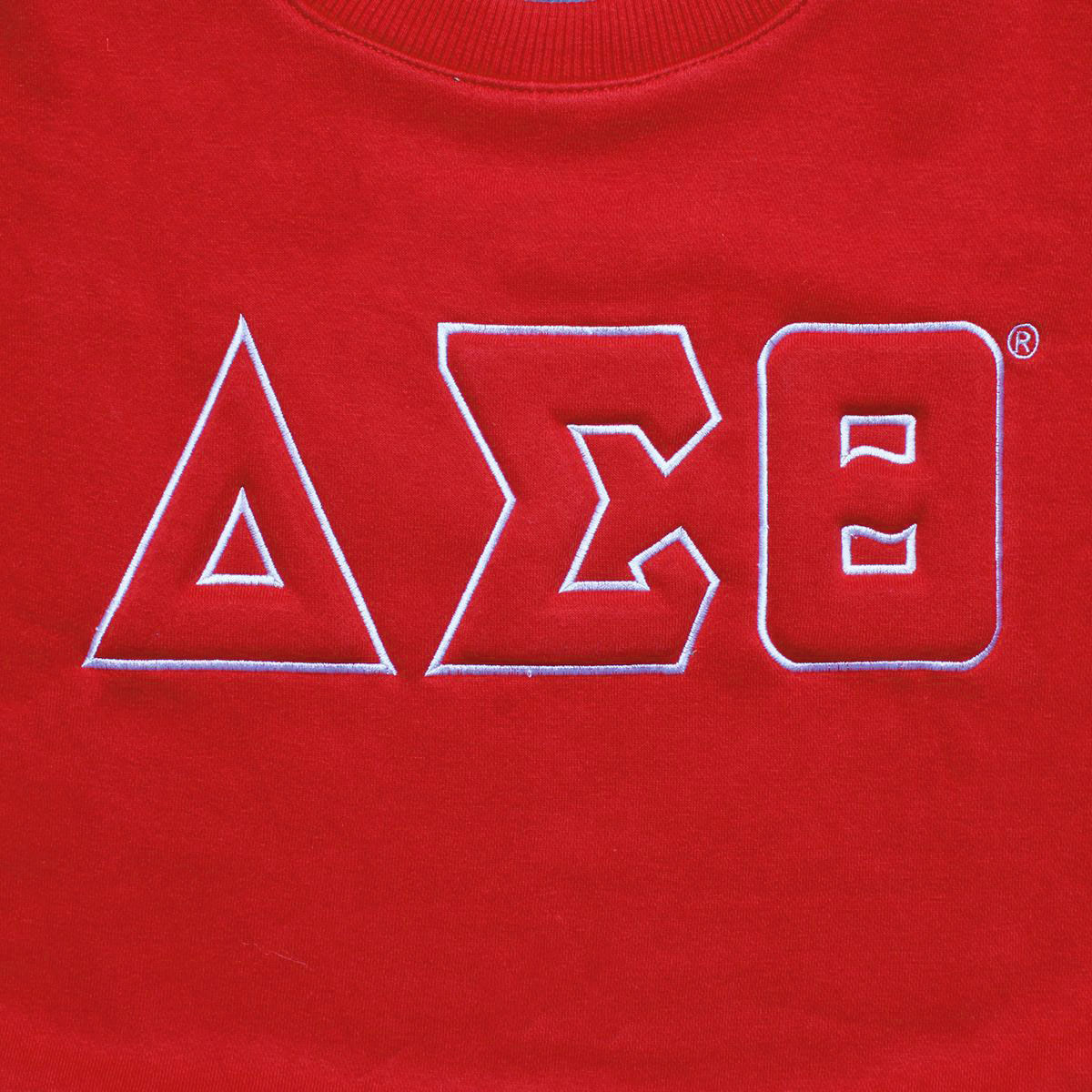 DST Greek Gear L Red Embroidered Crew Sweatshirt