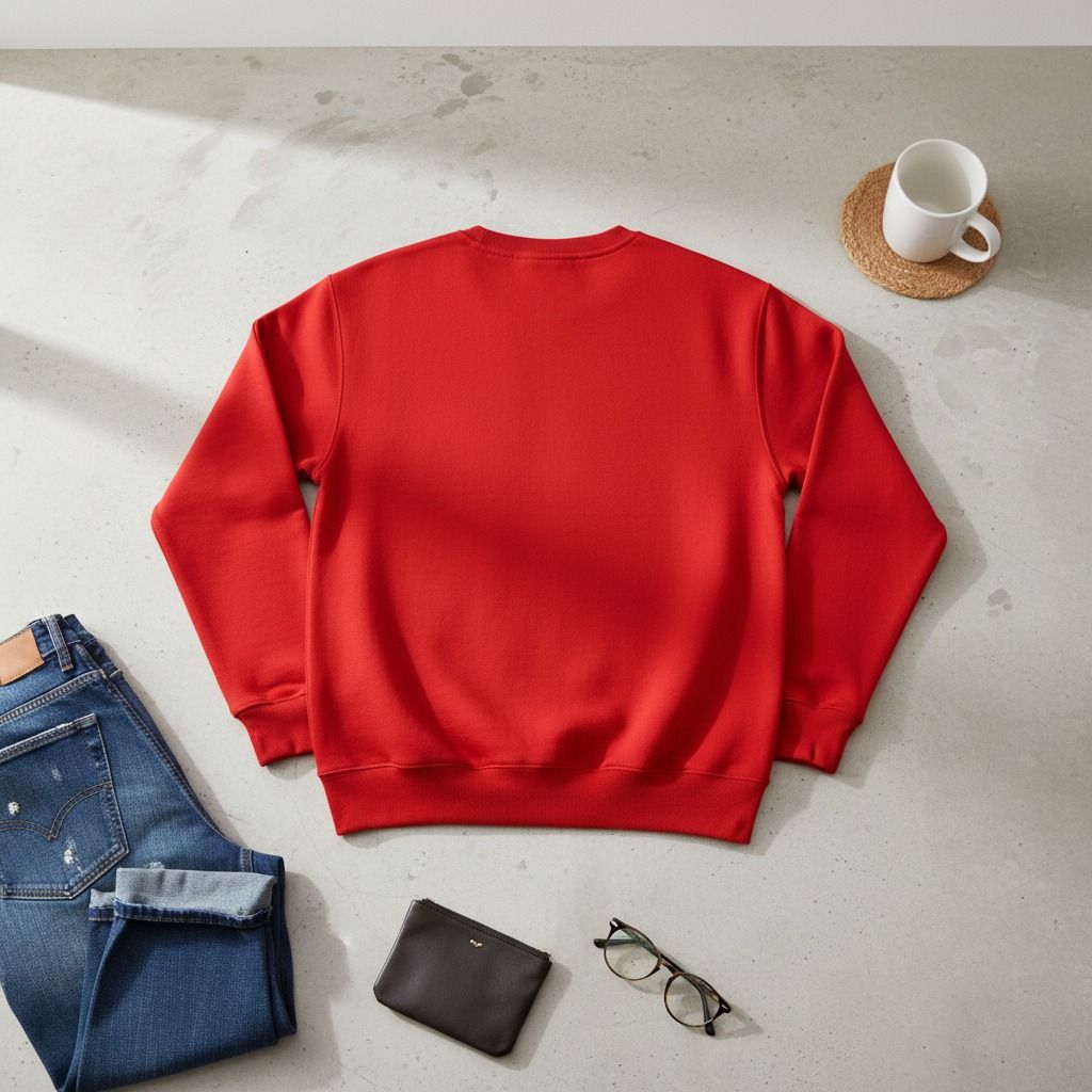 DST Greek Gear L Red Embroidered Crew Sweatshirt