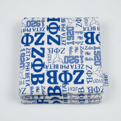 ZPB Blue and White Graphic Print Viscose Kimono